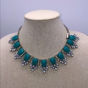 Turquoise and Rhinestone Statement Necklace